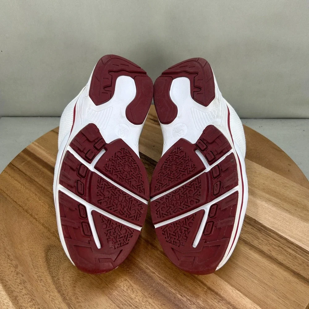 Zeba Hands Free Sneakers Womens 9.5 Wide White Red Mesh Slip On Walking Shoes